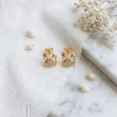Aretes de oro laminado