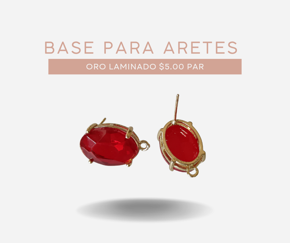 Par de base Top cristal rojo