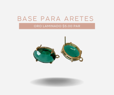 Par de arete Top cristal verde esmeralda