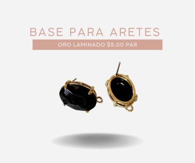 Par de arete Top cristal negro