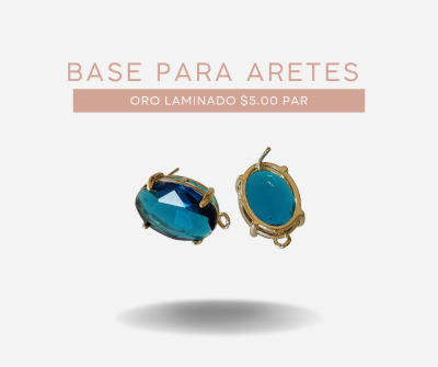 Par de arete Top cristal azúl zafiro
