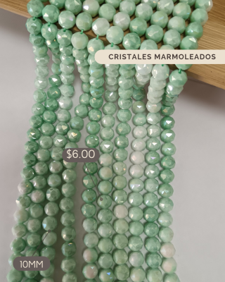 Cristal marmoleados verde menta