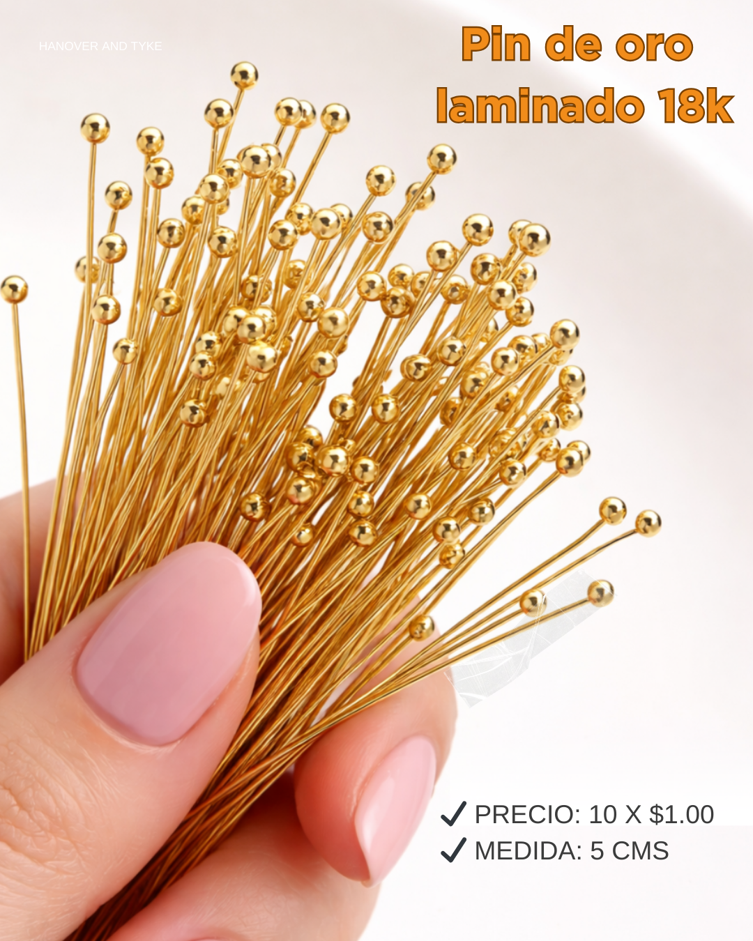 Pin de oro laminado 18k 5cm