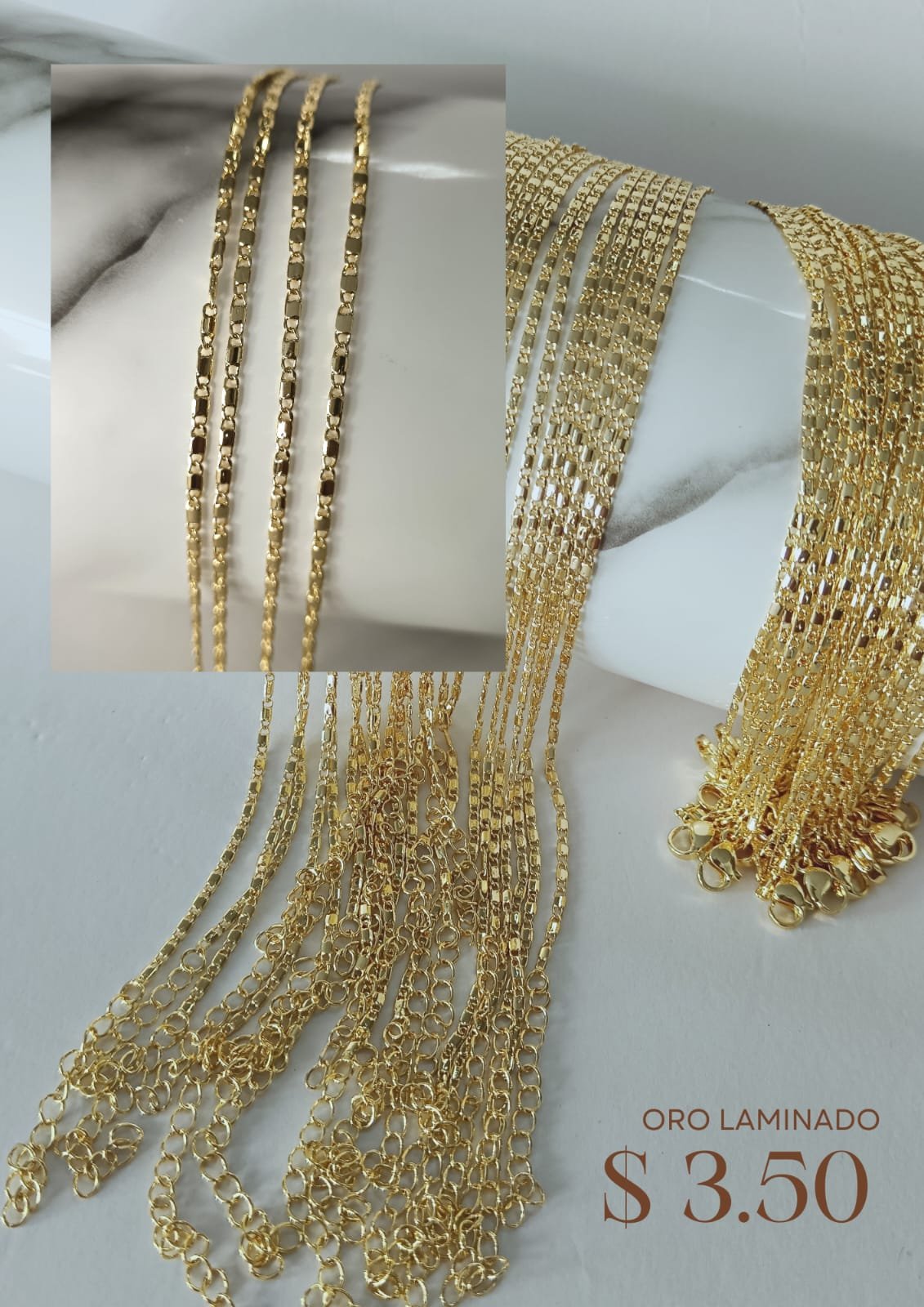 Cadena de oro laminado 18k
