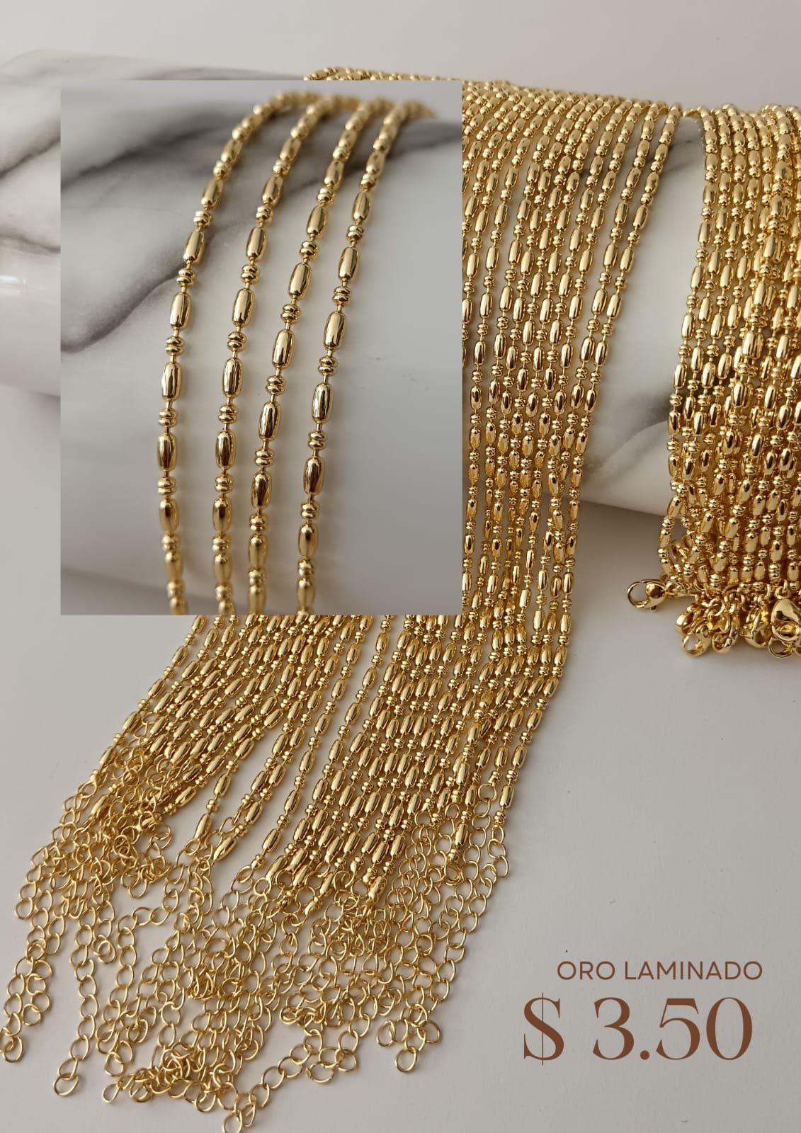 Cadena de oro laminado 18k