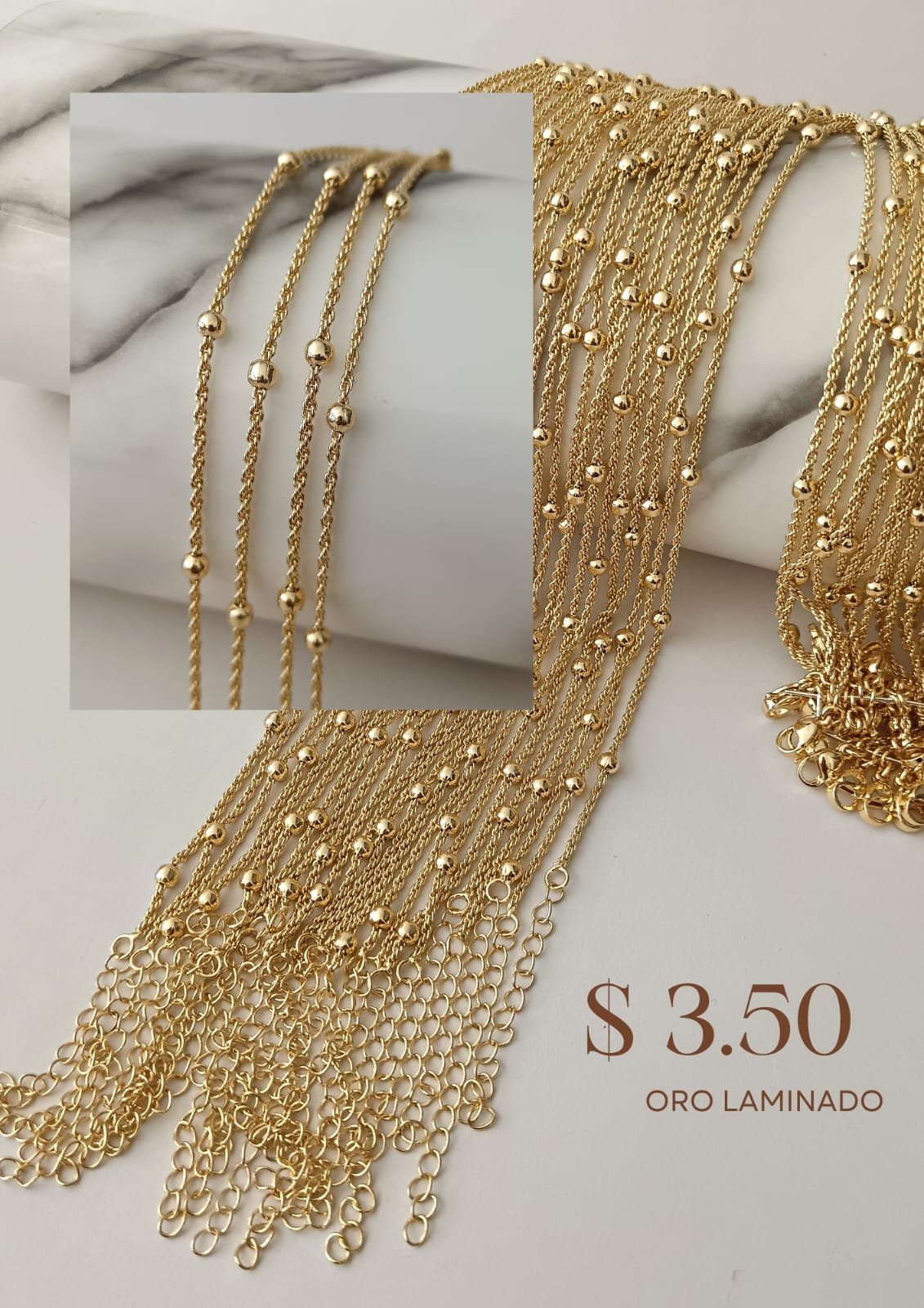 Cadena de oro laminado 18k