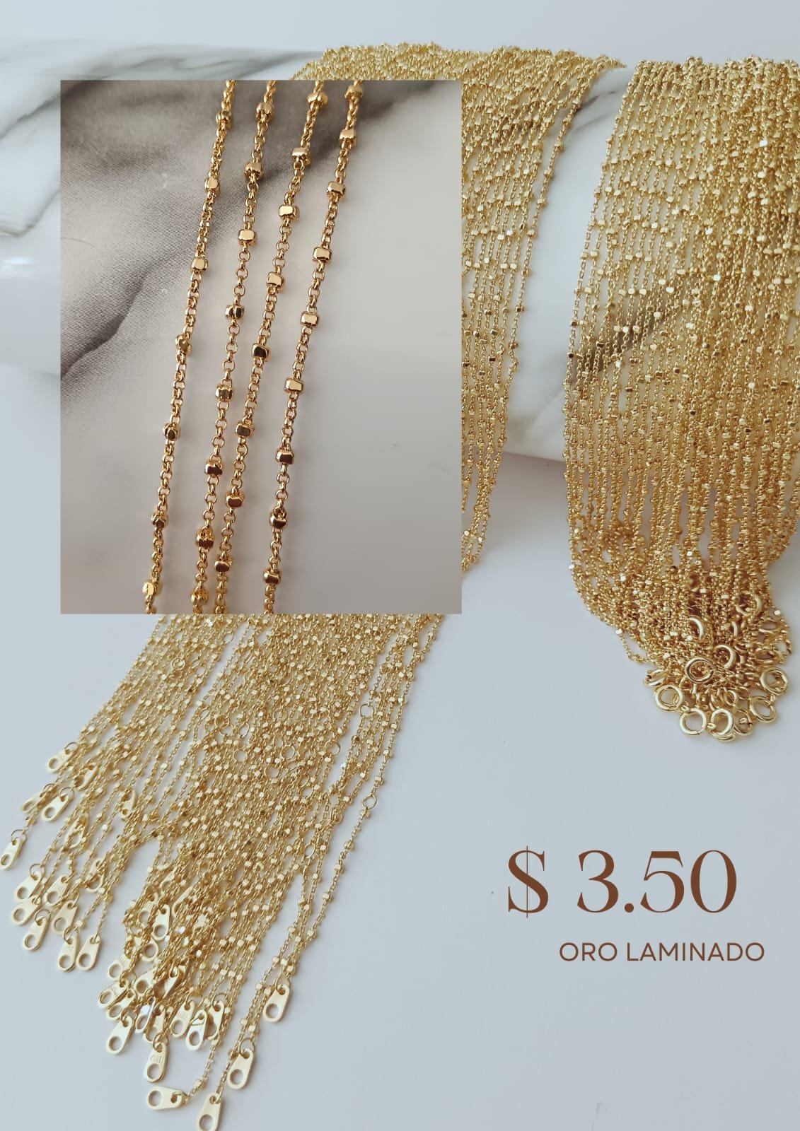 Cadena de oro laminado 18k
