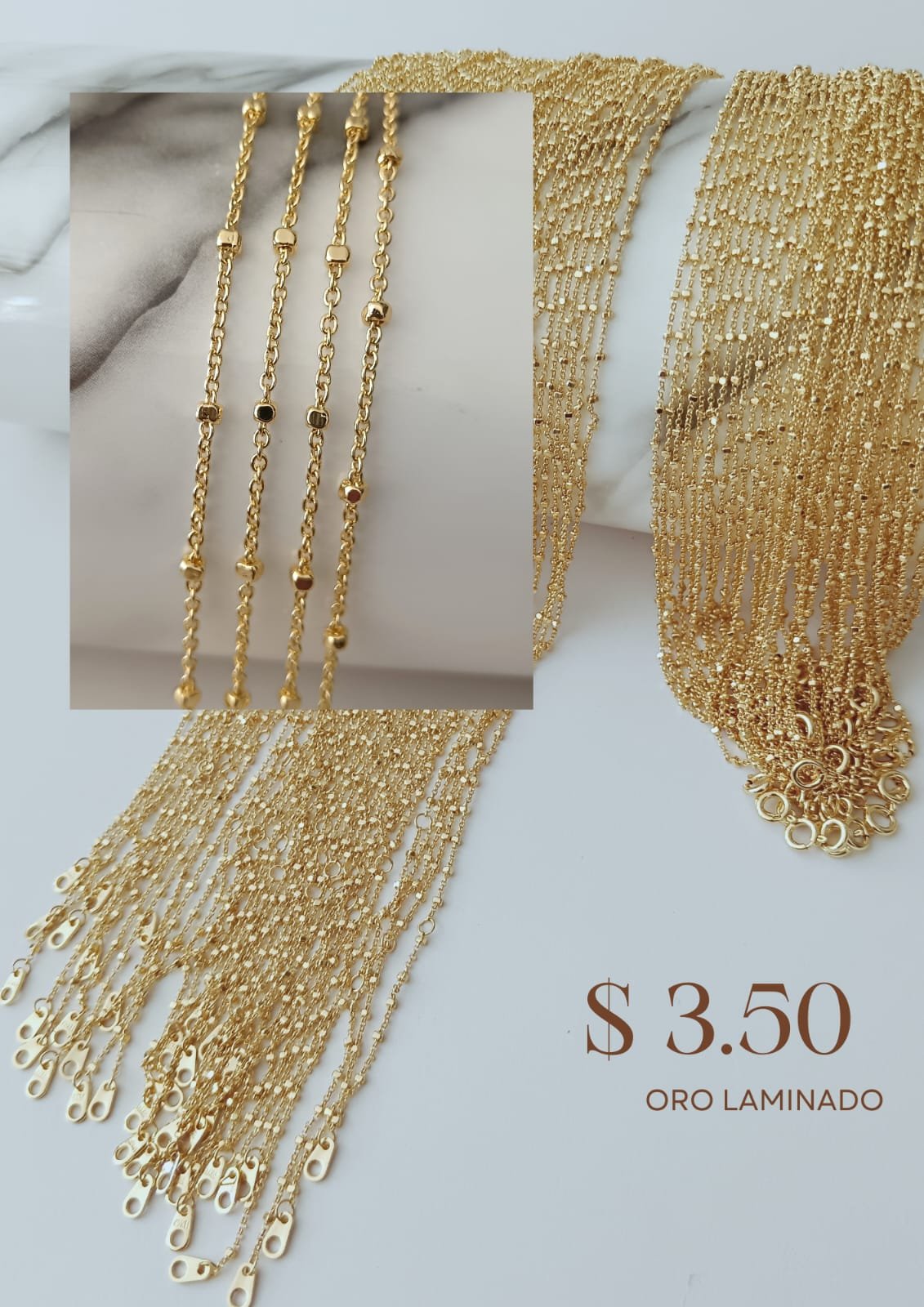 Cadena de oro laminado 18k