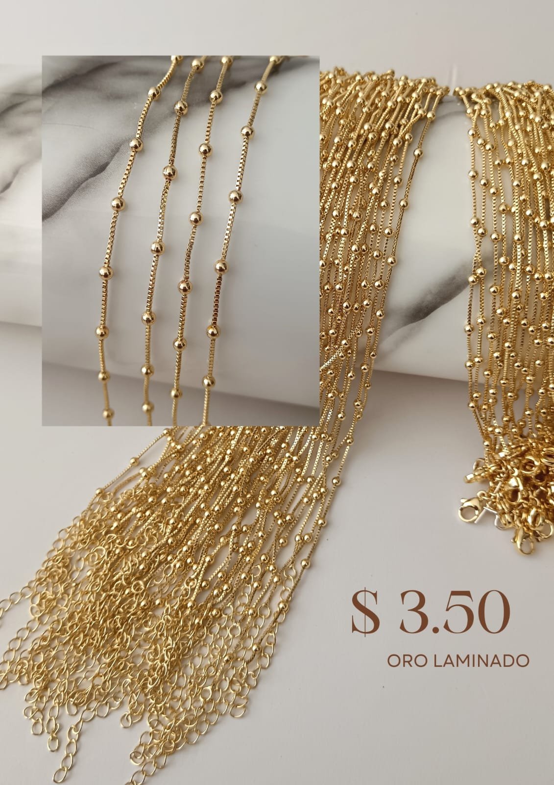 Cadena de oro laminado 18k