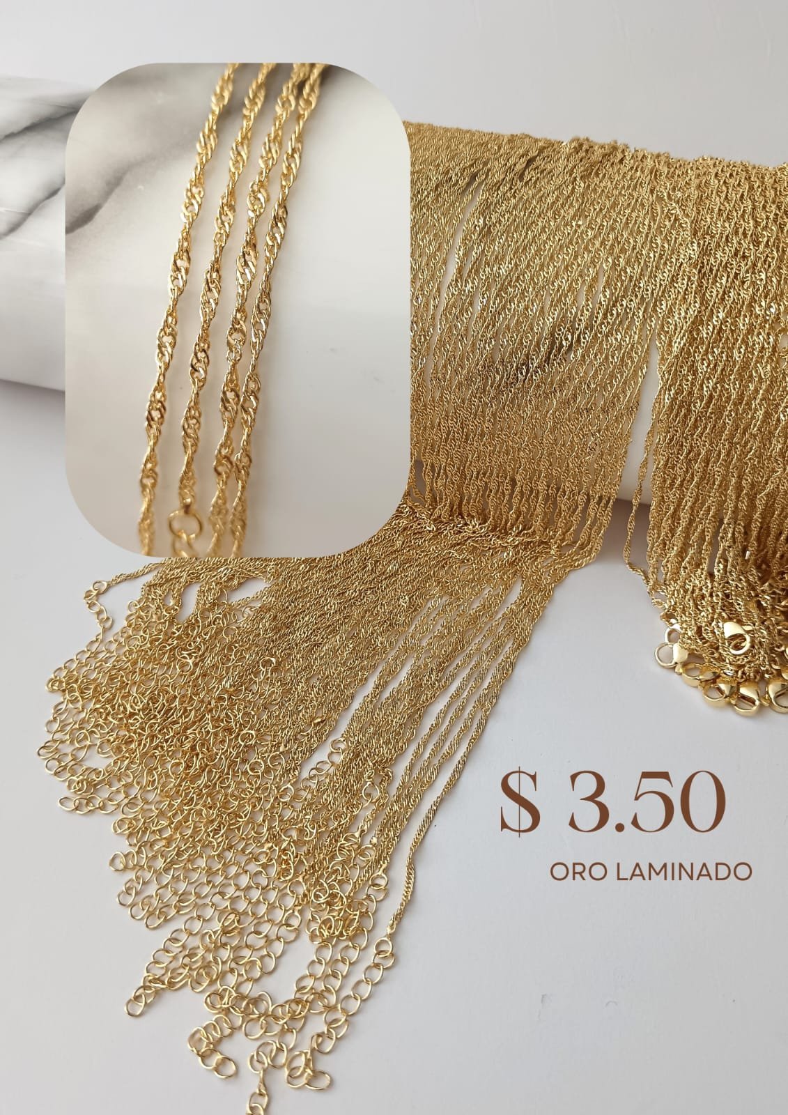 Cadena de oro laminado 18k