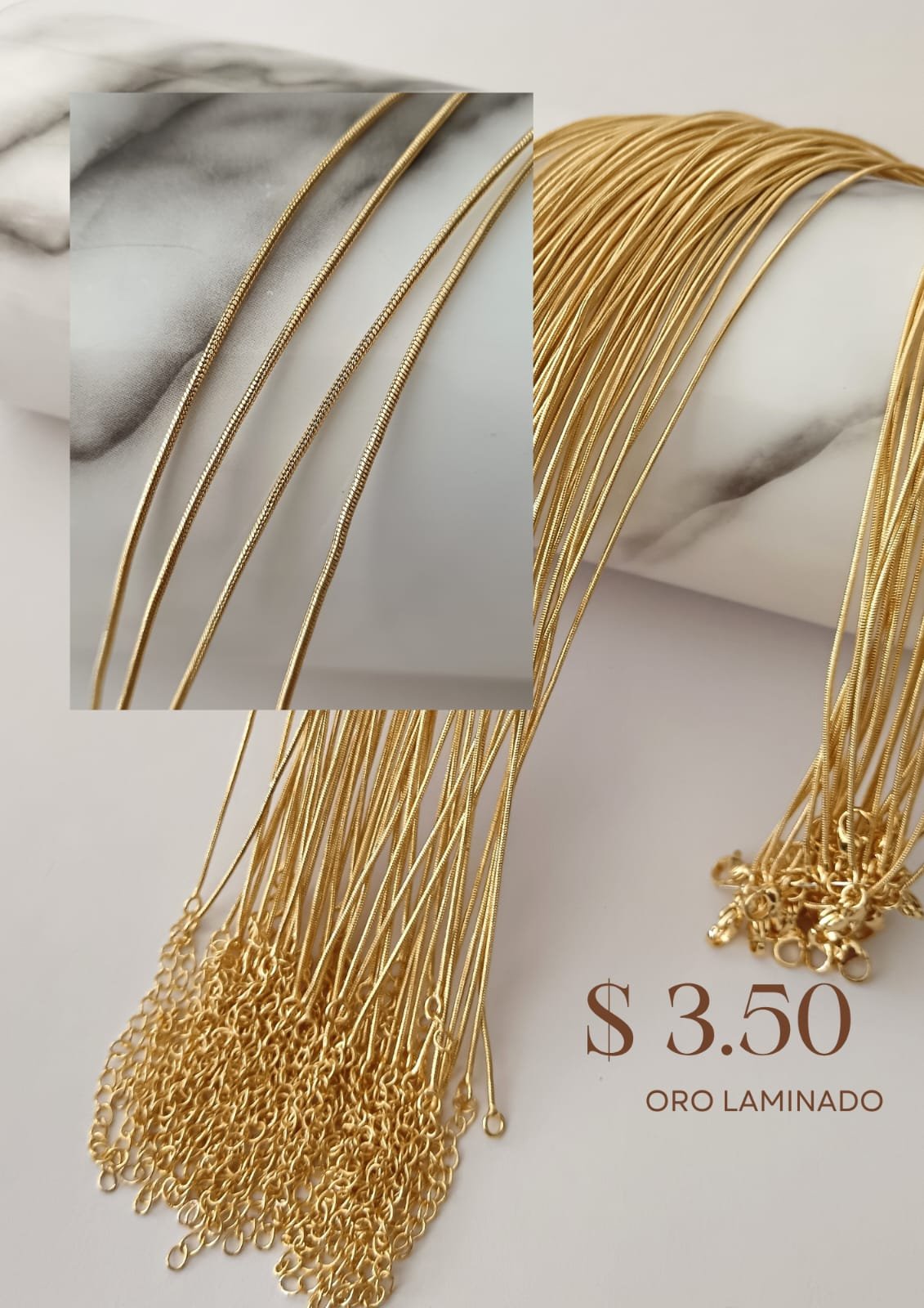 Cadena de oro laminado 18k